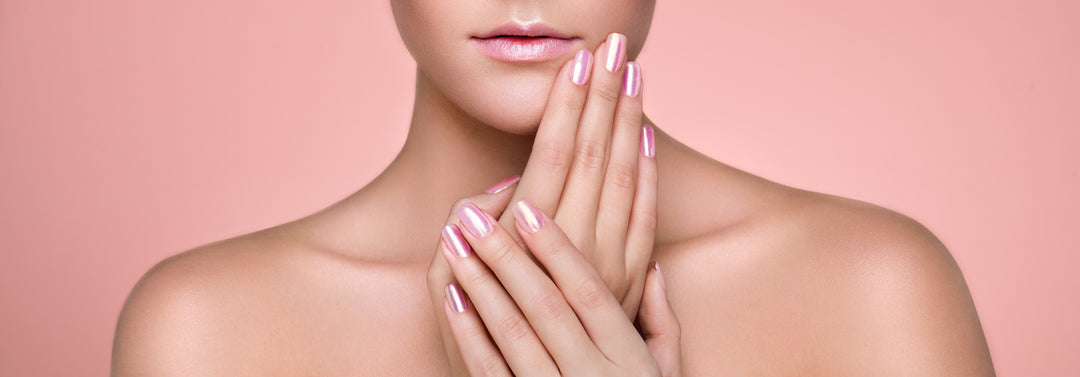 Woman with shellac nails