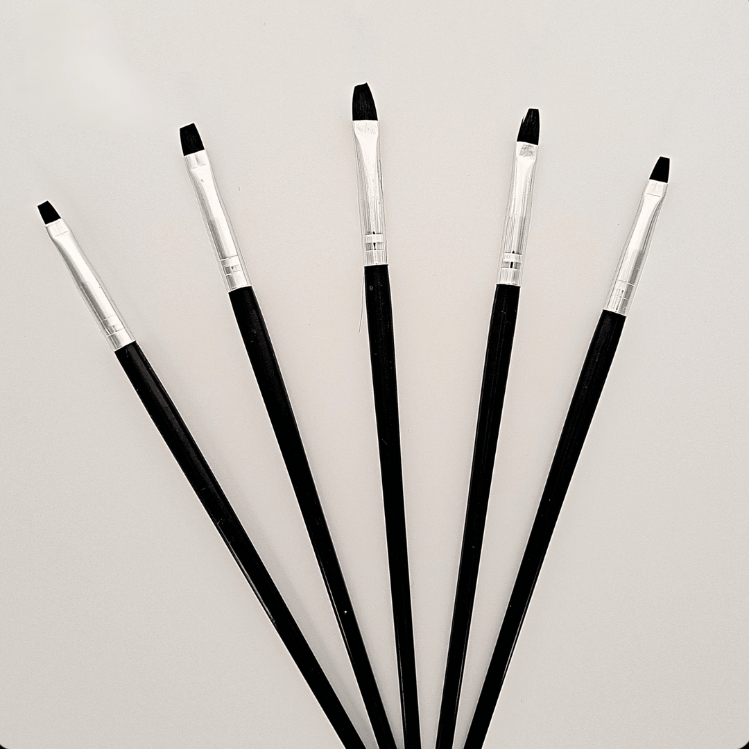 5 Piece Acrylic & Gel Brush Set on a white background.