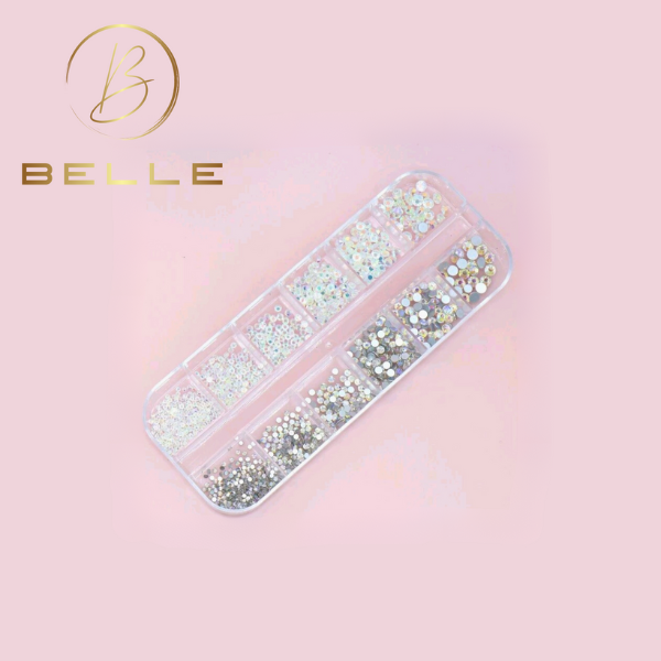 Rhinestone nail art decorations in a clear colour